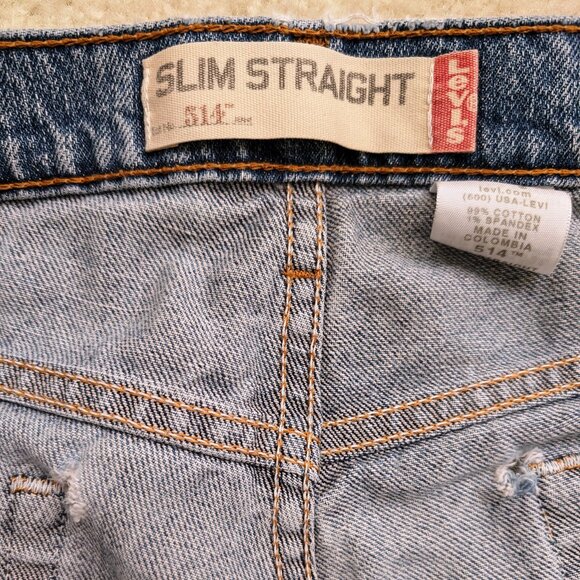 Levi’s 514 Men’s Slim Straight Jeans 33x32 – Distressed, Vintage Fade - Picture 7 of 15